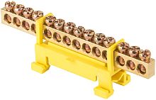 Шина неизолированная тип "Стойка" EKF PROxima PE "земля" ШНИ-6х9-14-С-Ж 14 групп желтый картинка 